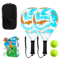 Raquette de tennis légère, résistante aux chutes, lumineuse, rechargeable, LED, double raquette, en plastique ABS, pour l'entraînement familial et parent-enfant