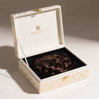 Boîte cadeau de luxe personnalisée avec logo, double porte et ruban, en carton ISO 9001, à couvercle rabattable, pour emballage de perruques, boîtes rigides pour petites séries