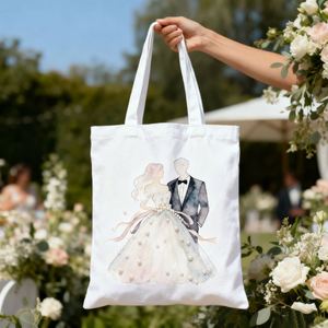 Heavy Duty Custom Organic Recycled <b>Canvas</b> <b>Tote</b> Bag with Design for Grocery Shopping Wedding - Product Image 2