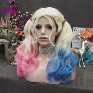 La moda celebrità 980quinn la macchina piena di colore rosa e blu cuce le parrucche sintetiche parrucche sintetiche in fibra ad alta temperatura - Product Image 4