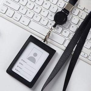 Porte-cartes d'identité en PU avec fermeture auto-agrippante, multi-emplacements pour badges d'employé, cartes de repas et clip de lanière – Vente en gros - Product Image 3