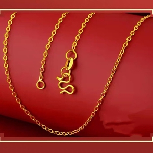 Colliers de bijoux de mode en gros collier plaqué or fin breloques collier de chaîne en laiton - Product Image 4