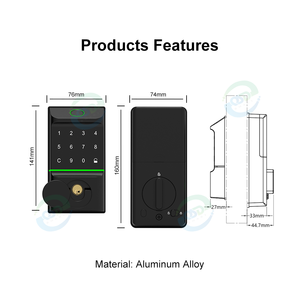 TTLock App kunci pintu Deadbolt pintar, kunci pintar dalam ruangan tanpa kunci tombol <span class=keywords><strong>Digital</strong></span> masuk Tuya App - Product Image 5