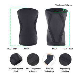 Genouillère de compression en néoprène de 7 mm d'épaisseur avec logo personnalisé, support élastique pour CrossFit et musculation - Product Image 4