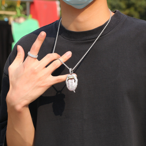 Nuovo Arrivo: Ciondolo con Simbolo <span class=keywords><strong>del</strong></span> Dollaro su Lingua Tempestata di Diamanti, Collana con Ciondolo Ghiacciato per Uomo e Donna, Gioielli da Rapper - Product Image 2