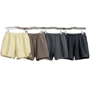 2023 caldo estivo da ragazza in cotone 100% francese di spugna <span class=keywords><strong>pantaloncini</strong></span> da ginnastica larghi semplici e lavati con acido mezzo pantaloni Vintage per le donne all'ingrosso - Product Image 1