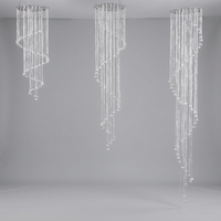 Nouveau Lustre Spirale en Cristal Thème Mariage Prêt à Accrocher, Luminaire de Plafond en Acrylique à Tirage Unique, Aucun Assemblage Requis