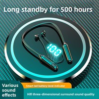 Écouteurs sans fil tour de cou pour commandes en gros, semi intra-auriculaires, stéréo sport, affichage numérique LED, chipset JL, haute capacité