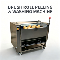 Brosse électrique pour laver les légumes, brosse à rouleaux, machine à éplucher les pommes de terre et le manioc, pour le lavage et l'épluchage des légumes racines