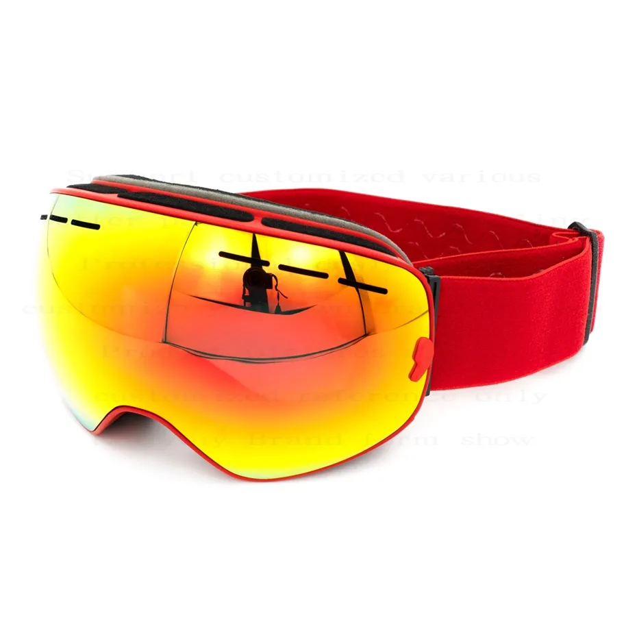 Lentes de sol UV400 protezione sci personalizzato Anti nebbia OTG neve/Snowboard occhiali senza cornice obiettivo intercambiabile