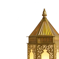 Lampe suspendue traditionnelle marocaine en fer forgé, design personnalisé, blanc chaud et or, pour la maison ou la mosquée, fabrication chinoise.