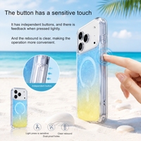 Funda Magnética de Lujo con Diseño de Concha Oceánica Degradada para iPhone 17 Pro Max, Carcasas Transparentes Antigolpes para iPhone 17, 16, 15