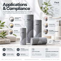 Tube en papier kraft biodégradable personnalisé pour déodorant en stick, contenant vide à poussoir pour baume à lèvres et parfum solide