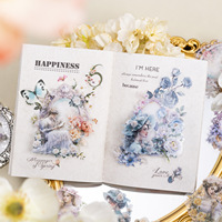 Autocollants décoratifs vintage pour journal avec cadre de personnage – Lot de stickers décoratifs prédécoupés en PET imperméables pour scrapbooking DIY (20 pièces/ensemble)