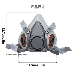 Masque à gaz anti-poussière réutilisable de haute qualité certifié CE, très vendu, 6200, vente en gros, masque chimique pour peinture au pistolet - Product Image 5