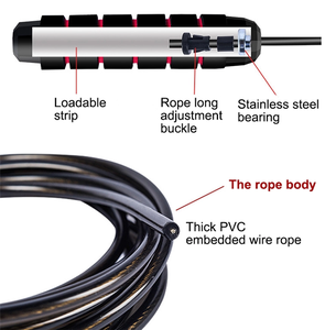 <span class=keywords><strong>Corde</strong></span> à <span class=keywords><strong>sauter</strong></span> professionnelle pour la maison, pour la mise en forme du corps, la combustion des calories, rotation à 360 degrés, poignée antidérapante - Product Image 3