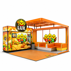 ออกแบบซุ้มอาหารฟาสต์ฟู้ดทันสมัย LUX ซุ้มอาหารแบรนด์เฉพาะตัว ตกแต่งร้านเบอร์เกอร์ เฟอร์นิเจอร์ร้านอาหารเชิงพาณิชย์ - Product Image 6