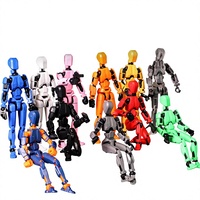 Grenzüberschreitender Bestseller: Plastik-Roboter Lucky mit 13 Beweglichen Gelenken - Trendiges 3D-Spielzeug für Geburtstage