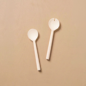 Ensemble de cuillères de service, design contemporain miroir, manche long en résine, écologique, léger, passe au lave-vaisselle, ustensiles de cuisine - Product Image 1