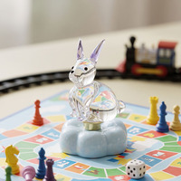 Figurine de lapin en verre rotative de style Murano, faite à la main, adorable lapin tournant, ornement pour la maison, le bureau, la table, cadeau de Pâques