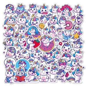 Paquete <span class=keywords><strong>de</strong></span> 50 Pegatinas <span class=keywords><strong>de</strong></span> Caballos Arcoíris, Lindas Pegatinas <span class=keywords><strong>de</strong></span> Dibujos Animados, Pegatinas <span class=keywords><strong>de</strong></span> <span class=keywords><strong>Unicornio</strong></span> <span class=keywords><strong>de</strong></span> Vinilo Impermeables para Computadora y Equipaje - Product Image 1