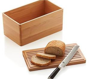 Rubber Wood Eco-Friendly High Quality Bread Storage Box Loaf Holder Bread Bin with wooden cutting Board wood Lid Bread Box