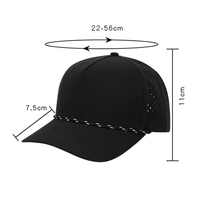 Topi Trucker Jaring 5 Panel Unisex FF4193, Cepat Kering, Polos, Terstruktur, Dapat Disesuaikan, dengan Tali Snapback, untuk Olahraga