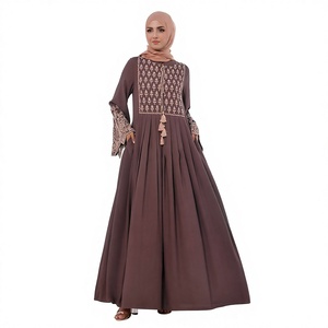 Nouvelle Abaya brodée tendance, magnifique motif uni, vêtements islamiques, style Dubaï, Abaya avec hijab - Product Image 1