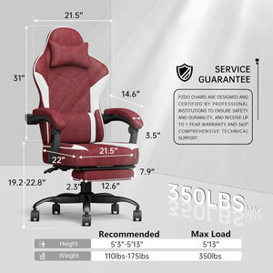 2025 pas cher coloré blanc inclinable Gamer chaise rgb Massage PC chaise de jeu en cuir PU prédateur chaise de course avec repose-pieds - Product Image 6