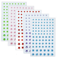 Autocollants 3D étoiles en strass autocollants, tailles assorties 5/7/10mm, bijoux pour le visage, maquillage de festival, nail art, décoration corporelle DIY