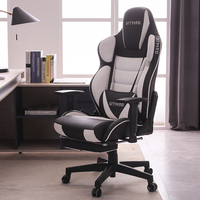 Chaise de jeu ergonomique pivotante inclinable en cuir PU et acier inoxydable, confortable et moderne, pour PC et simulateur de course, à prix abordable