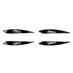 Volkswagen Polo 9N 2005-2009 Front Headlight Eyebrow <b>Sticker</b> Carbon Fiber Texture Piano Black <b>Decal</b> Body <b>Stickers</b> - Product Image 2