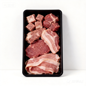 Barquette en plastique noir jetable pour la présentation <span class=keywords><strong>de</strong></span> viande fraîche en supermarché, pour congélateur - Product Image 2
