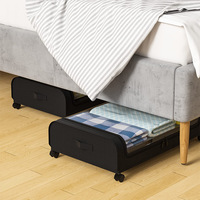 Boîte de rangement pliable sous le lit avec roulettes pour organiser et ranger les articles ménagers, gain de place