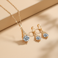 Ensemble de bijoux plaqué or 18 carats avec pendentif en zircone, ensemble de bijoux plaqué or 18 carats, collier pour femmes