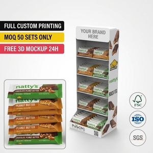Présentoir sur pied en PVC personnalisé pour aliments sains et snacks, étagère de présentation étanche pour magasin de détail Apache - Product Image 1