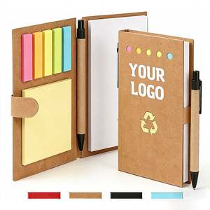 JW1774 Custom Combination <b>Sticky</b> Notes Notebook Promotional Gifts Printed Memo Pad with Pen - Product Image 1