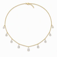 Collier élégant Better Star en forme de poire, diamant cultivé en laboratoire certifié IGI, plaqué or 9K 10K 14K 18K, bijoux de luxe pour femmes, cadeau