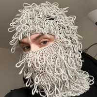 Nouveau cagoule unisexe Y2K 2025 en tricot Spandex/Polyester, imprimé sérigraphié, motif tête masquée amusante, chaude et confortable