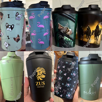 Gobelet réutilisable personnalisé avec logo, 12 oz, à double paroi, isolé sous vide, tasse de voyage, gobelets en acier inoxydable, tasses à café avec couvercle pour cadeau