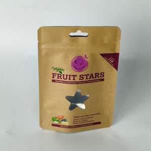 Custom Printed Stand-Up Ziplock Resealable Kraft Paper Pouch Plastic Packaging <b>Bags</b> With Clear Window for Pet <b>Dog</b> <b>Treats</b> Food - Product Image 3