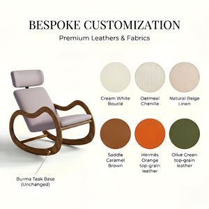 <span class=keywords><strong>Fauteuil</strong></span> à bascule de style vintage, écologique, design, en teck massif, pour maison d'hôtes, appartement, balcon, hôtel, chambre à coucher - Product Image 5