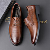 Haute qualité en cuir véritable hommes bureau chaussures habillées affaires chaussures décontractées plat anti-glissant caractéristique pour le printemps automne hiver