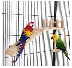 Columpio de plataforma de Hábitat de Aves de venta directa de fábrica <span class=keywords><strong>con</strong></span> <span class=keywords><strong>escalera</strong></span>, accesorios de jaula de periquitos juego de madera gimnasio ejercicio resistente - Product Image 2