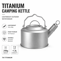 Bouilloire de camping en titane 1200 ml, légère et portable, pour la cuisson en extérieur, le thé et le café, idéale pour la randonnée et le trekking