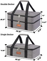 Sac isotherme extensible à double couche pour plats de cuisson, compatible avec les plats de 11x15 ou 9x13 pouces, idéal pour les pique-niques, les sorties à la plage et les repas partagés.