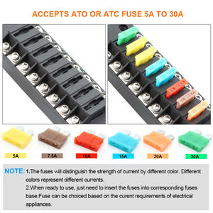 Bloc de fusibles à lame 8 voies pour entrées et sorties, support de fusibles pour fusibles ATC/ATS/287/257 pour automobile, camion, bateau, marine, camping-car - Product Image 4