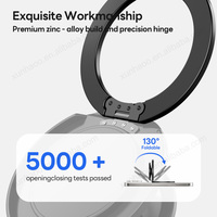 Support de téléphone pliable magnétique réglable et flexible, étanche, avec anneau de maintien extensible, support mobile pour avion et bureau (17 cm)