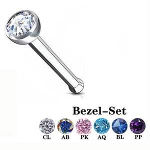 Унисекс-кольцо для пирсинга из титана ASTM F136 G23 с цирконом, опалом и прозрачными фианитами, L-образная винтовая серьга для носа 0.8x7x2 мм - Product Image 4