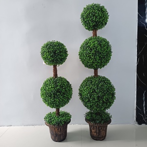 Albero di Bosso Artificiale Decorativo in PE e Pianta in Vaso 90cm 120cm Altezza, Bosso a Spirale in Plastica, Foglie Artificiali Decorative in <span class=keywords><strong>Legno</strong></span> - Product Image 3